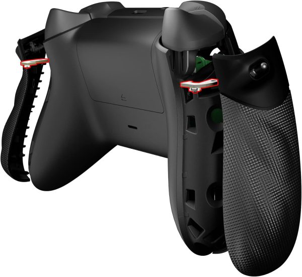 ⁦eXtremeRate Flexor Clicky Trigger Stop Grips Kit for Xbox Series X/S Controller, Non-Slip Structure Rubber Grips Housing & Trigger Stopper & Clicky Kit for Xbox Core Controller, Black⁩ - الصورة ⁦4⁩