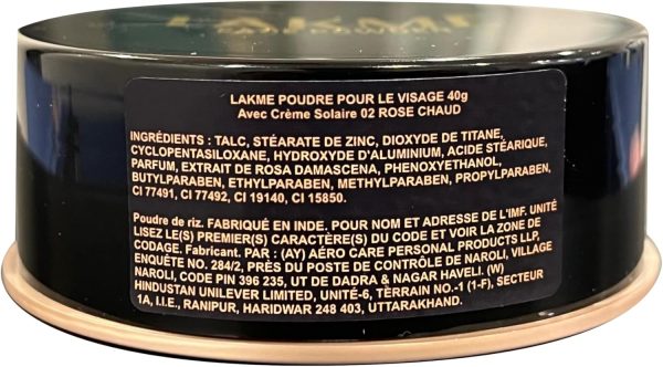 ⁦بودرة وجه غير مضغوطة من لاكمي مع واقي شمس، مكياج للوجه للحصول على توهج وردي - مع لمسة نهائية غير لامعة للتحكم في البشرة الدهنية، لون وردي دافىء، 40 غم⁩ - الصورة ⁦2⁩