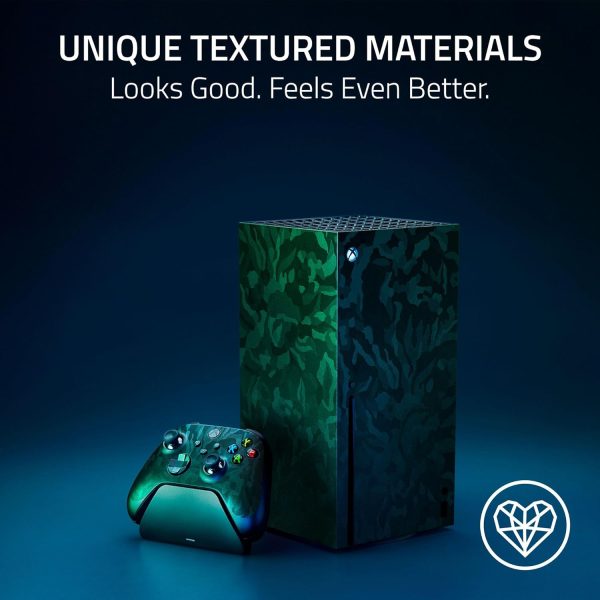 ⁦ريزر غلاف وحدة التحكم من الفينيل: Xbox Series S - غلاف كامل - فينيل مصبوب ممتاز 3M - مقاوم للخدش - تصميمات ولمسات نهائية فريدة - سهل الاستخدام - ألياف كربونية⁩ - الصورة ⁦5⁩