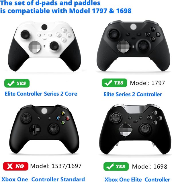 ⁦اي-مودز جيمنغ ازرار زناد بديلة على شكل حرف D لذراع تحكم Xbox Elite سلسلة 2 موديل 1797 وسلسلة ايليت 2 كور ووحدة تحكم Xbox Elite موديل 1698 (4+2 - ارجواني)⁩ - الصورة ⁦5⁩