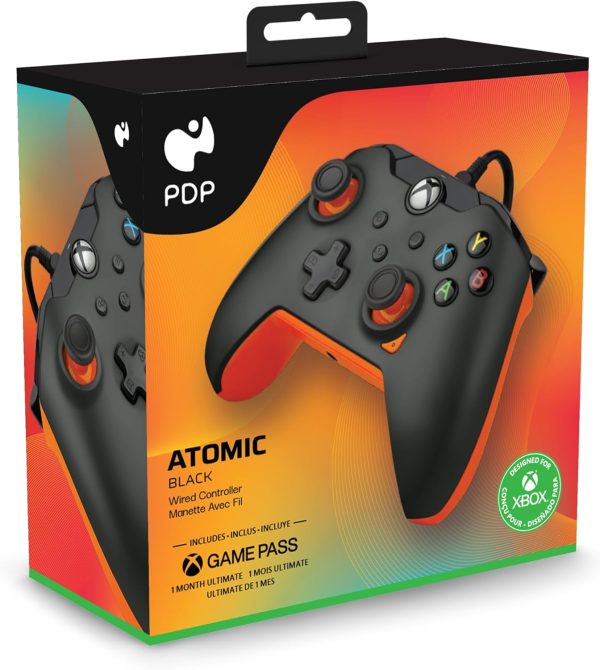 ⁦PDP 049-012-GO Gaming Controller Black, Orange USB Gamepad Analogue/Digital PC, Xbox, Xbox One X, Xbox Series S, Xbox Series X⁩ - الصورة ⁦7⁩