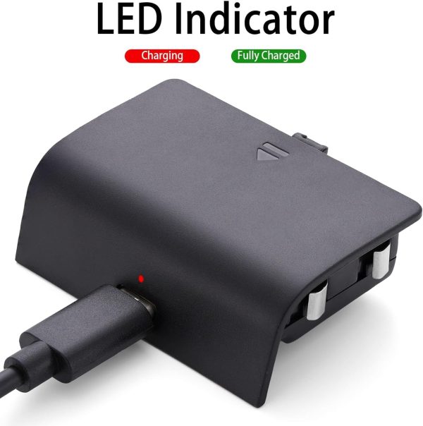 ⁦عبوة بطارية قابلة لاعادة الشحن لجهاز Xbox Series X&S مع كابل شحن USB ومؤشر LED 800 مللي امبير في الساعة⁩ - الصورة ⁦3⁩