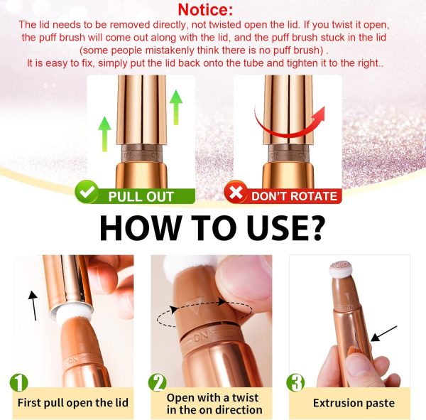 ⁦قلم تجميل سائل متعدد الوظائف لتحديد الوجه وكونسيلر وكونتور متعدد الأغراض (بني)⁩ - الصورة ⁦5⁩