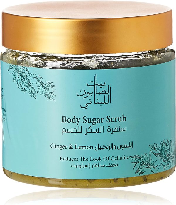 صنفرة السكر للجسم بالليمون والزنجبيل من بيت الصابون اللبناني، 500 غرام، للجنسين، 500.0 grams