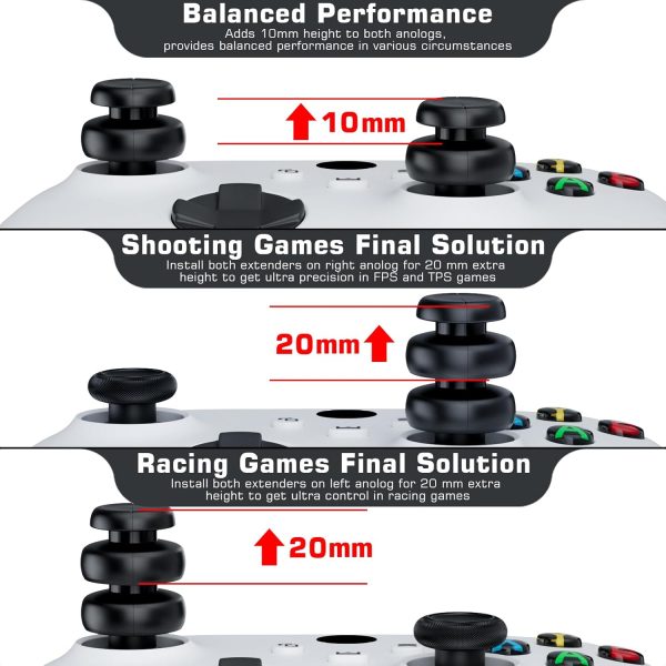 ⁦بلايريلم موسع عصا الابهام نو فولينج اوف وغطاء قبضة سيليكون مجموعتين لذراع تحكم Xbox Series X/S وXbox One S/X (اخضر ويرلبول)⁩ - الصورة ⁦5⁩