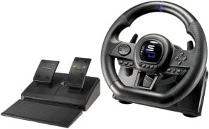 عجلة قيادة سوبردرايف من سابسونيك SV650 مع دواسة وناقل حركة مجداف لجهاز اكس بوكس Serie X/S وسويتش وبلاي ستيشن 4 واكس بوكس ون والكمبيوتر (قابلة للبرمجة لجميع الالعاب)، واي فاي