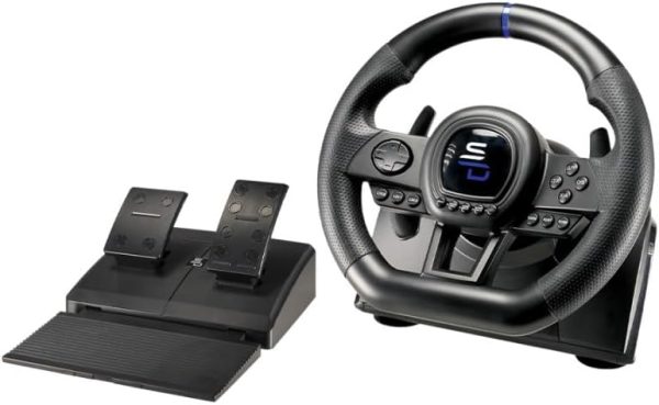 عجلة قيادة سوبردرايف من سابسونيك SV650 مع دواسة وناقل حركة مجداف لجهاز اكس بوكس Serie X/S وسويتش وبلاي ستيشن 4 واكس بوكس ون والكمبيوتر (قابلة للبرمجة لجميع الالعاب)، واي فاي