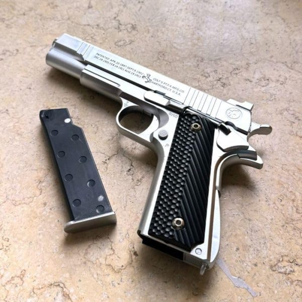⁦مسدس خرز 6 مل كولت usa عالي القوه فضي⁩ - الصورة ⁦3⁩