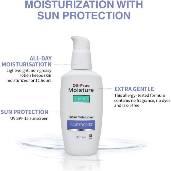 ⁦مرطب خالي من الزيوت بعامل وقاية الشمس SPF 15 نيوتريجينا 115 مل⁩ - الصورة ⁦4⁩