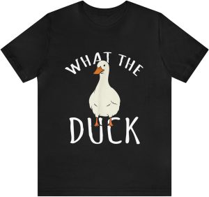 قميص مطبوع عليه عبارة What The Duck Funny Duck Lover تي شيرت محب البطة، قميص بطة عتيق، قميص بطة ريترو