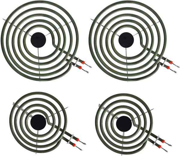 ال اكس يو ان مجموعة وحدة شعلة كهربائية MP22YA من 4 قطع، 2 × MP15YA 6 انش و2 × MP21YA 8 انش، مجموعة شعلات بديلة لمواقد كينمور وهاردويك وويرلبول ومايتاج ونورج