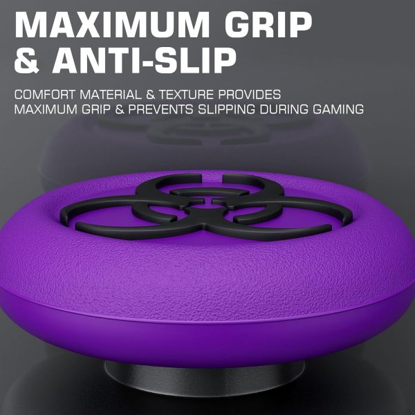 ⁦بلايريلم موسع عصا الابهام نو فلينج اوف وغطاء قبضة سيليكون مجموعتين لاجهزة تحكم Xbox Series X/S وXbox One S/X (ارجواني فاتح)⁩ - الصورة ⁦7⁩