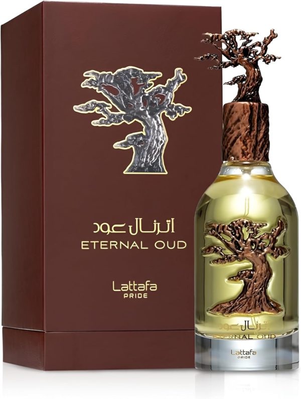 ⁦عطر اتيرنال عود او دي بارفان 100 مل 3.4 اونصة | الجريب فروت والبرقوق والاوركيد ورقيب الشمس والفانيليا والعنبر والعود والبنزوين وفول التونكا واللابدانوم عطور لطافة، للجنسين⁩ - الصورة ⁦2⁩