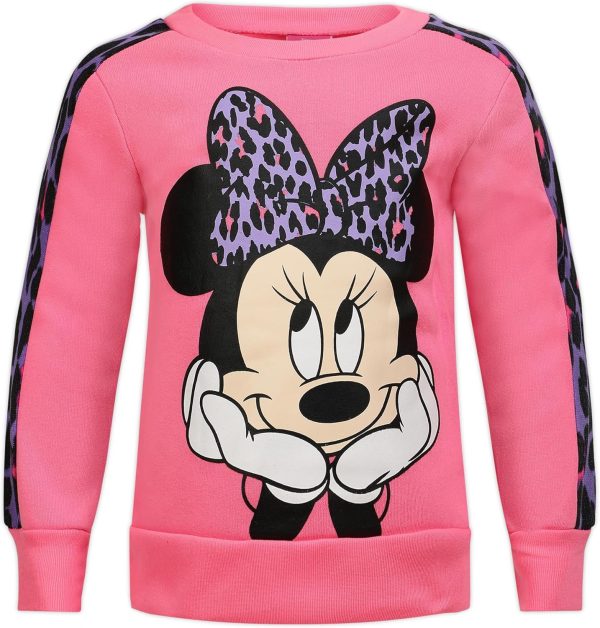 ⁦Disney Minnie Mouse Girls’ Sweatshirt and Jogger Set for Toddler and Little Kids – Pink⁩ - الصورة ⁦2⁩