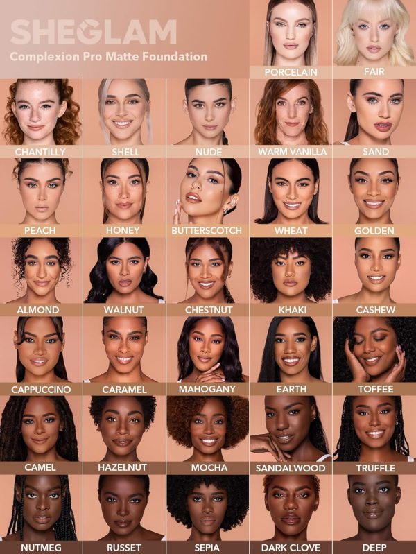 ⁦شيجلام كريم اساس مات جيد التهوية يدوم طويلا من كومبليكشن برو بورسلين 30 مل SHEGLAM أحمر لنوع البشرة زيتية⁩ - الصورة ⁦7⁩