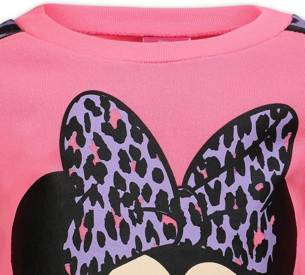 ⁦Disney Minnie Mouse Girls’ Sweatshirt and Jogger Set for Toddler and Little Kids – Pink⁩ - الصورة ⁦3⁩