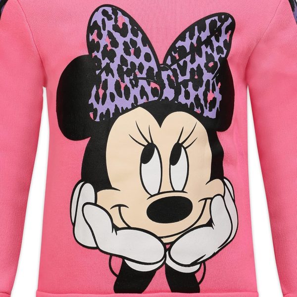 ⁦Disney Minnie Mouse Girls’ Sweatshirt and Jogger Set for Toddler and Little Kids – Pink⁩ - الصورة ⁦5⁩