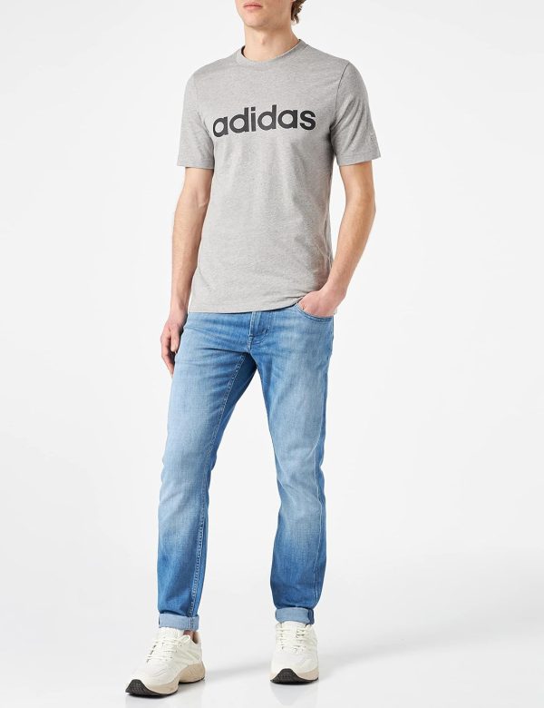 ⁦adidas Men's Essentials Embroidered Linear Logo T-Shirt⁩ - الصورة ⁦3⁩