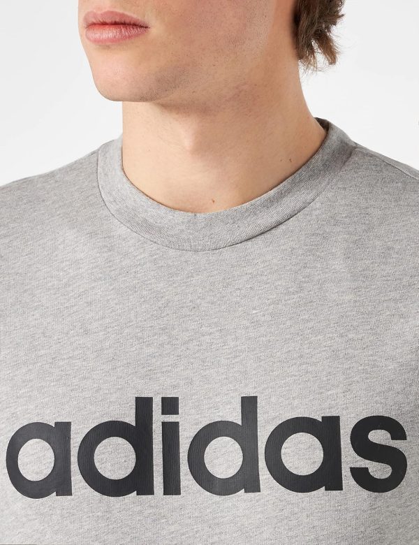 ⁦adidas Men's Essentials Embroidered Linear Logo T-Shirt⁩ - الصورة ⁦4⁩