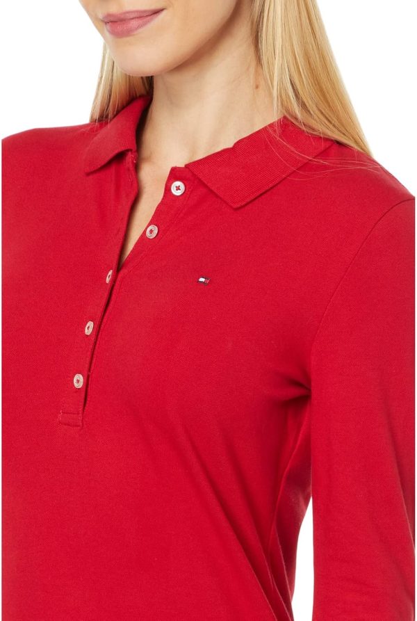 ⁦Tommy Hilfiger Womens Tommy Hilfiger Long Sleeve Polo Shirt L/S Polo Shirt⁩ - الصورة ⁦3⁩