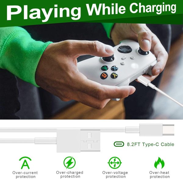 ⁦كيكوكل بطاريات شحن سريع قابلة لاعادة الشحن لوحدة تحكم Xbox سلسلة اس/اكس، 2 × 1400 مللي امبير في الساعة، ملحقات شاحن بطارية وحدة تحكم Xbox مع شنطة تخزين، NiMh⁩ - الصورة ⁦6⁩