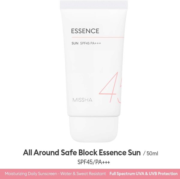 ⁦ميشا الكل حول سيف بلوك إسنس صن SPF45/PA+++، سائل، 45 SPF، 50.0 ملليلتر⁩ - الصورة ⁦2⁩