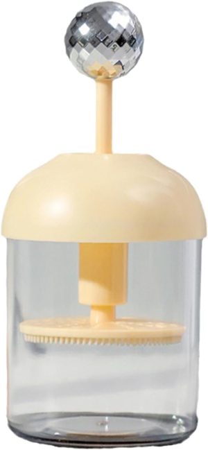 صانع رغوة منظف الوجه من تزويق، اداة يدوية محمولة للعناية بالبشرة مع تقليل الهدر والتنظيف العميق لغسل الوجه وشامبو الاستحمام (اصفر زبدة)