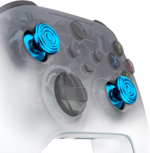 ⁦اكستريم رايت عصا ابهام معدنية زرقاء مخصصة لوحدة تحكم Xbox Series X/S، عصا انالوج من خليط معدني من الالومنيوم بتصميم دوائر متحدة المركز لجهاز Xbox One S/X، عصا تحكم بديلة لذراع تحكم Xbox One Standard⁩ - الصورة ⁦3⁩
