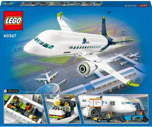 ⁦مجموعة لعبة بناء طائرة المسافرين 60367 من LEGO City؛ مجموعة لعب ممتعة مع طائرة كبيرة، وحافلة المطار، وجرّار الطائرة، ورافعة تحميل الحاويات، و9 شخصيات صغيرة؛ هدية رمضان للأطفال بعمر 7 سنوات أو أكثر⁩ - الصورة ⁦10⁩