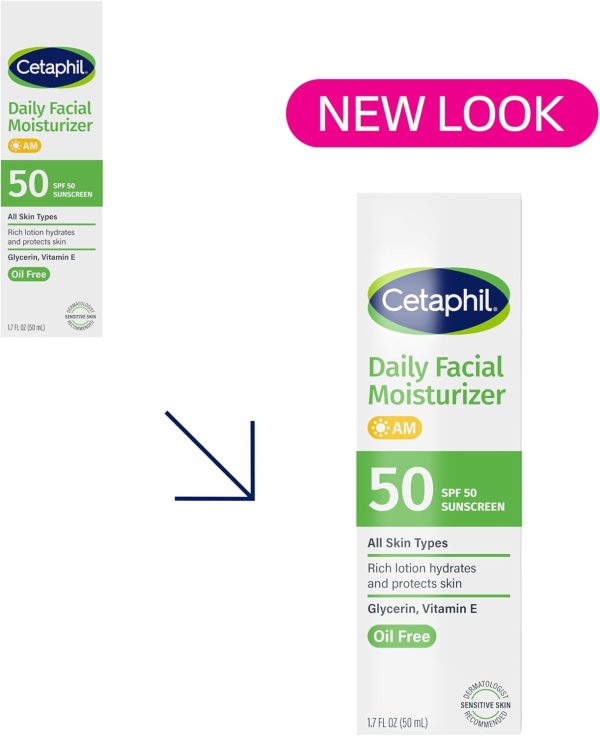 ⁦مرطب سيتافيل اليومي للوجه مع واقي من الشمس SPF 50+ 1.7 مل. أوقية. حزمة 2⁩ - الصورة ⁦2⁩