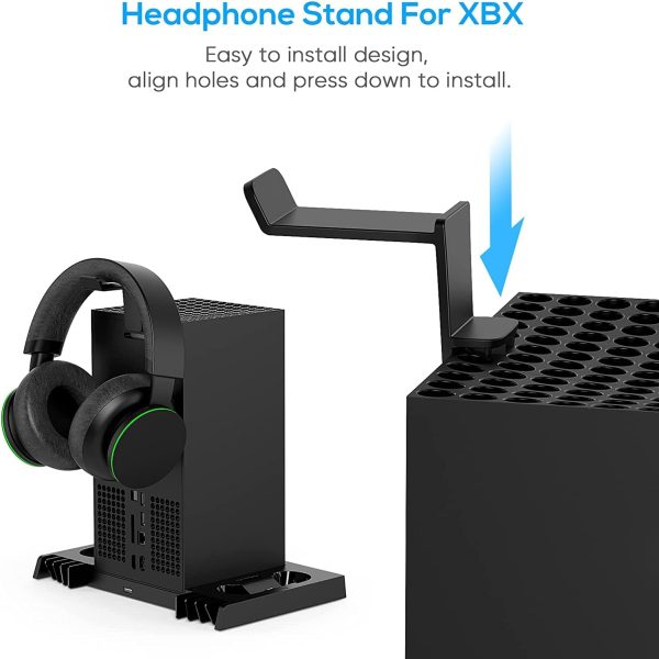 ⁦Upgraded Vertical Cooling Stand for Xbox Series X with Dual Suction Cooler Fan System Headset Holder for Xbox Series X⁩ - الصورة ⁦3⁩