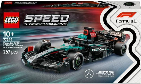 ⁦لعبة سيارة سباق Mercedes-AMG F1 W15 من ليغو Speed Champions، مجموعة سائق سيارة سباق مع شخصية صغيرة، نموذج قابل للبناء للصبيان والبنات بعمر 10 سنوات أو أكثر، هدية فورمولا 1‎ للأطفال قابلة للتجميع 77244⁩ - الصورة ⁦9⁩