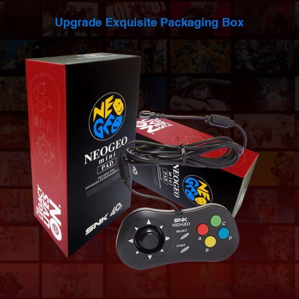 ⁦UNICO NEOGEO Mini Pad Controller Game, Wired Gamepad Official Control Pad for SNK (Black)⁩ - الصورة ⁦6⁩