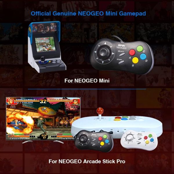 ⁦UNICO NEOGEO Mini Pad Controller Game, Wired Gamepad Official Control Pad for SNK (Black)⁩ - الصورة ⁦2⁩