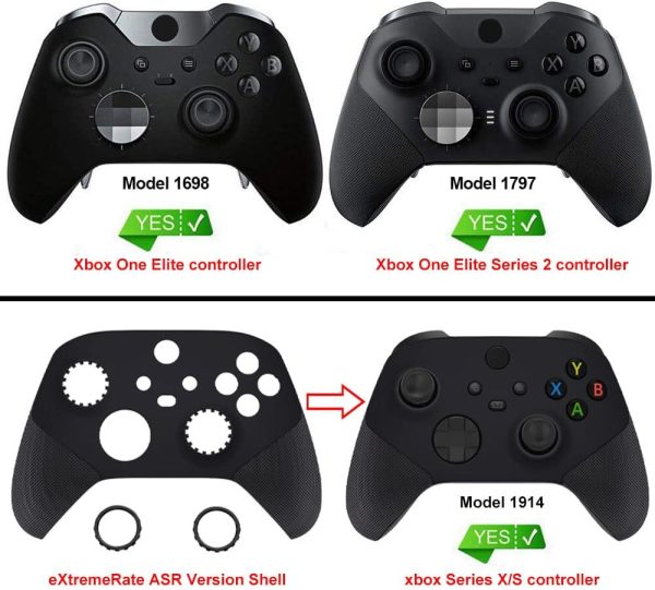 ⁦eXtremeRate Replacement Accent Rings for Xbox Elite Series 2 Core | for Elite Series 2 | for Xbox One Elite ASR Version Shell for Xbox Series X/S Controller - Blue⁩ - الصورة ⁦2⁩
