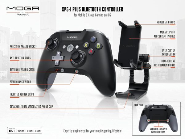 ⁦PowerA MOGA XP5-i Plus Bluetooth Controller for Mobile & Cloud Gaming on iOS⁩ - الصورة ⁦2⁩