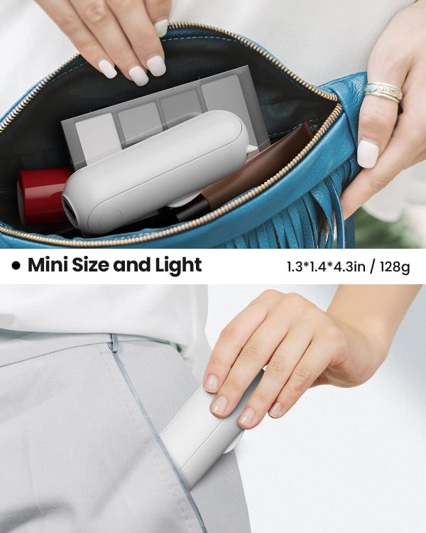 ⁦كويه مروحة صغيرة محمولة قابلة لاعادة الشحن بمنفذ USB وبطارية 1200mAh و3 سرعات للتعديل رموش شخصية للطي للفتيات والنساء للسفر والاماكن الخارجية ابيض 8.0 واط⁩ - الصورة ⁦3⁩