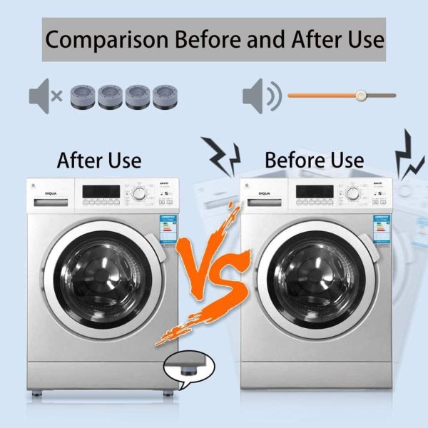 ⁦X spring Washing Machine Foot Pads, 8.5cm 4PCS Universal Washing Machine Foot Pad Base, Dryer Anti-Vibration Pads for Washing Machine Refrigerator, Shock Noise Cancelling Washing Machine Support⁩ - الصورة ⁦4⁩