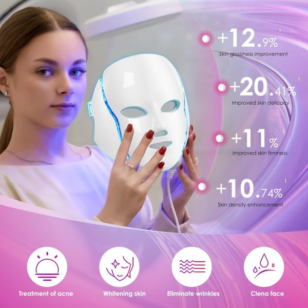 ⁦قناع الوجه بالضوء الاحمر للعلاج من جاي ساريز باضاءة LED 7-1 الوان للعناية بالبشرة ابيض كل الأنواع⁩ - الصورة ⁦5⁩
