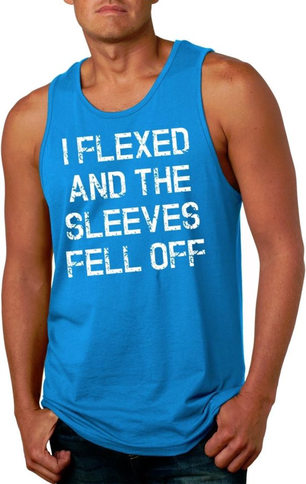 ⁦تي شيرت بدون اكمام للرجال بطباعة I Flexed and The Sleeves Fell Off⁩ - الصورة ⁦2⁩