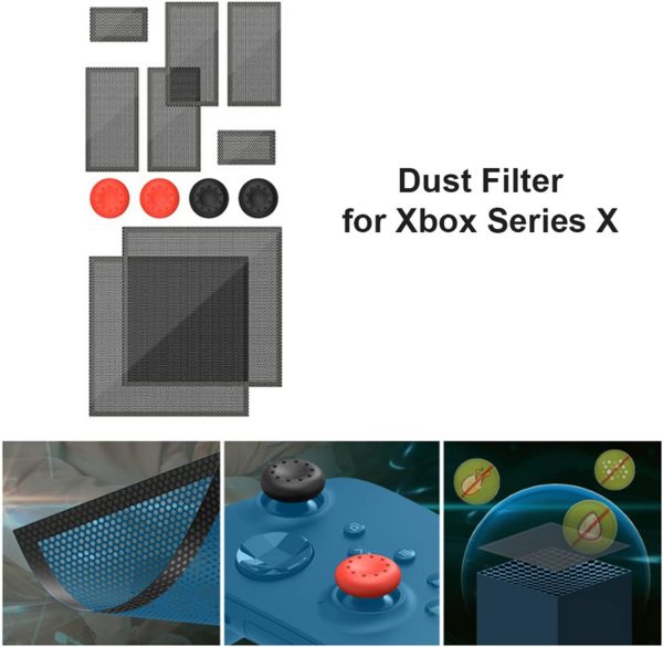 ⁦سكيدو غطاء فلتر مروحة تبريد مقاوم للغبار لجهاز تشغيل العاب الفيديو الرقمية Xbox Series X غطاء غبار مضيف الالعاب رف شبكي مقاوم للغبار لجهاز XBOX Series X⁩ - الصورة ⁦6⁩