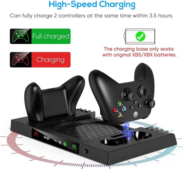 ⁦Upgraded Vertical Cooling Stand for Xbox Series X with Dual Suction Cooler Fan System Headset Holder for Xbox Series X⁩ - الصورة ⁦6⁩