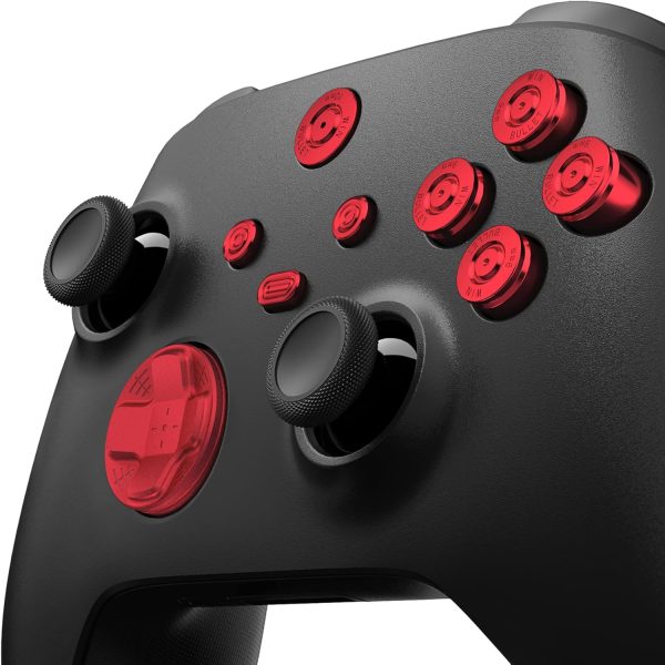 ⁦اكستريم رايت ازرار معدنية حمراء مخصصة 9 في 1 لوحدة تحكم Xbox Series X/S، ازرار بديلة من خليط معدني من الالومنيوم لمشاركة المشاركة، ازرار ايه بي اكس واي الرئيسية لوحدة تحكم Xbox Core⁩ - الصورة ⁦6⁩