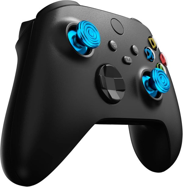 ⁦اكستريم رايت عصا ابهام معدنية زرقاء مخصصة لوحدة تحكم Xbox Series X/S، عصا انالوج من خليط معدني من الالومنيوم بتصميم دوائر متحدة المركز لجهاز Xbox One S/X، عصا تحكم بديلة لذراع تحكم Xbox One Standard⁩ - الصورة ⁦7⁩