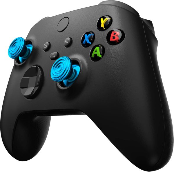 ⁦اكستريم رايت عصا ابهام معدنية زرقاء مخصصة لوحدة تحكم Xbox Series X/S، عصا انالوج من خليط معدني من الالومنيوم بتصميم دوائر متحدة المركز لجهاز Xbox One S/X، عصا تحكم بديلة لذراع تحكم Xbox One Standard⁩ - الصورة ⁦8⁩