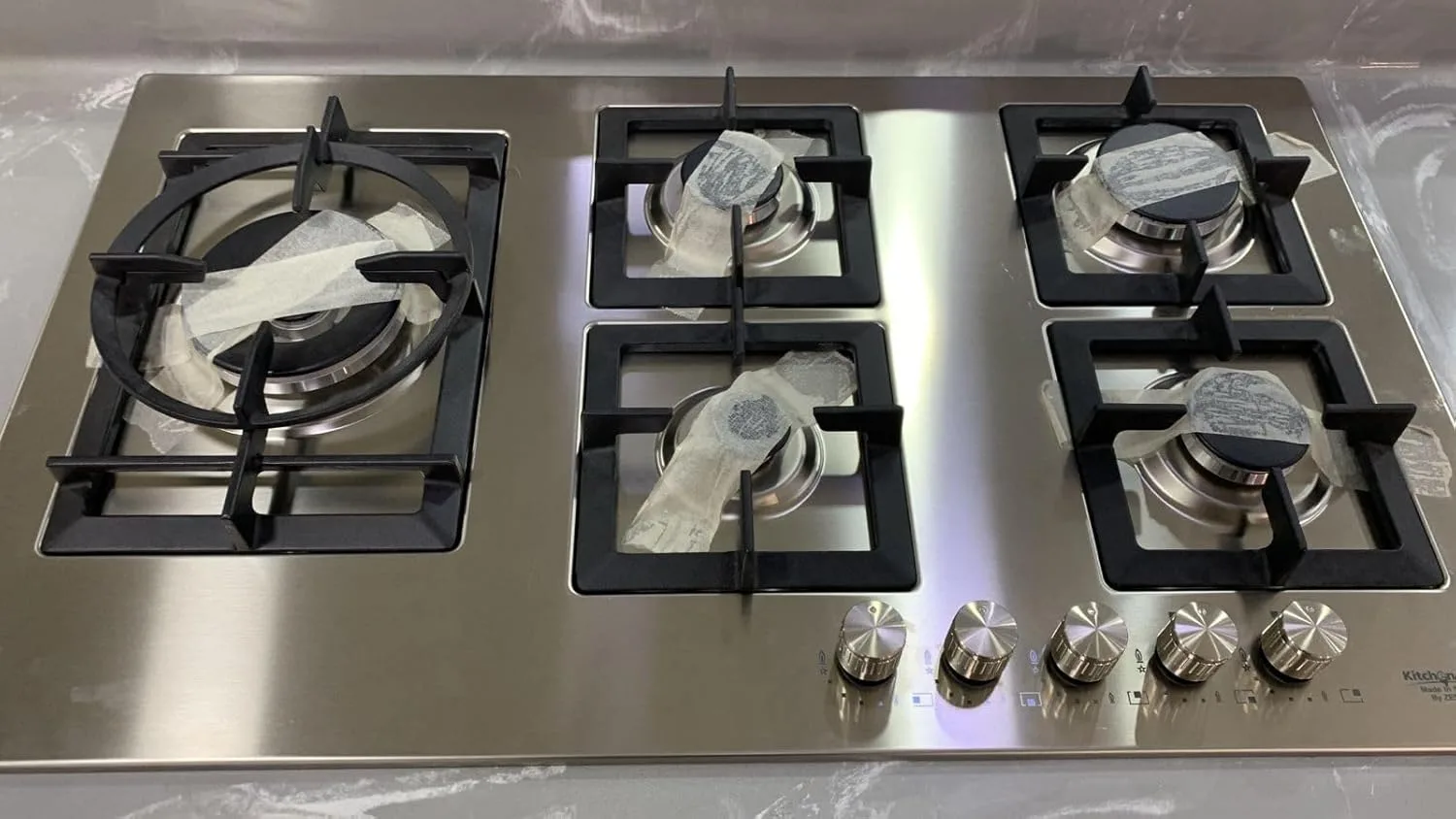 سطح بلت ان كيتشين لاين 5 عيون غاز منفصل ثقيل 90 سم ايطالي KITCHEN LINE Surface built-in ZP-JW5020