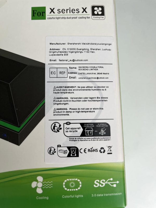 ⁦غطاء غبار لمروحة التبريد لوحدة تحكم Xbox Series X، نظام تبريد مع ضوء RGB ومنفذ USB 3.0 و2.0، فلتر مقاوم للغبار، مروحة علوية منخفضة الضوضاء مع 3 تروس وسدادات غبار مطاطية، ملحقات سلسلة اكس⁩ - الصورة ⁦9⁩