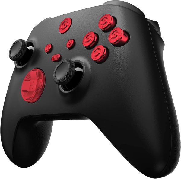 ⁦اكستريم رايت ازرار معدنية حمراء مخصصة 9 في 1 لوحدة تحكم Xbox Series X/S، ازرار بديلة من خليط معدني من الالومنيوم لمشاركة المشاركة، ازرار ايه بي اكس واي الرئيسية لوحدة تحكم Xbox Core⁩ - الصورة ⁦9⁩