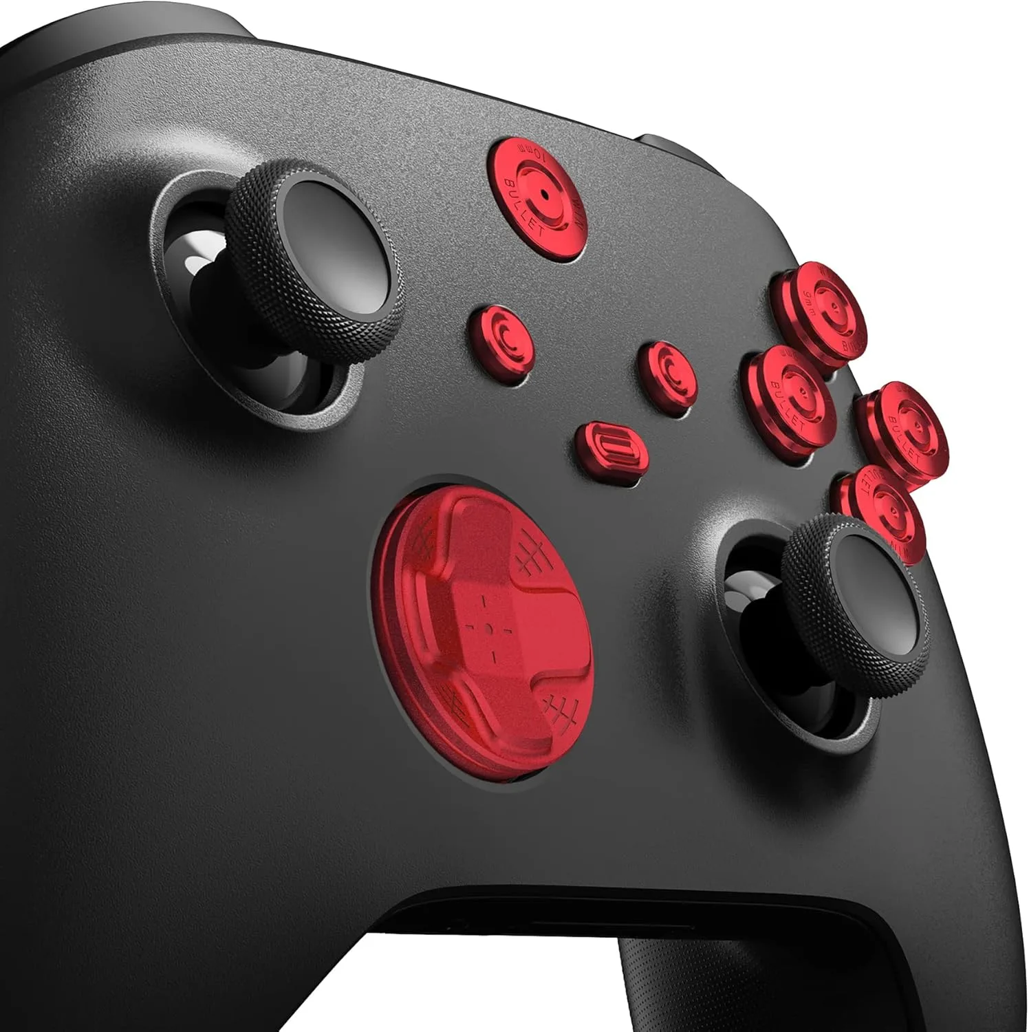 اكستريم رايت ازرار معدنية حمراء مخصصة 9 في 1 لوحدة تحكم Xbox Series X/S، ازرار بديلة من خليط معدني من الالومنيوم لمشاركة المشاركة، ازرار ايه بي اكس واي الرئيسية لوحدة تحكم Xbox Core