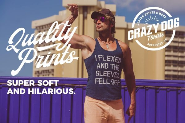 ⁦تي شيرت بدون اكمام للرجال بطباعة I Flexed and The Sleeves Fell Off⁩ - الصورة ⁦8⁩